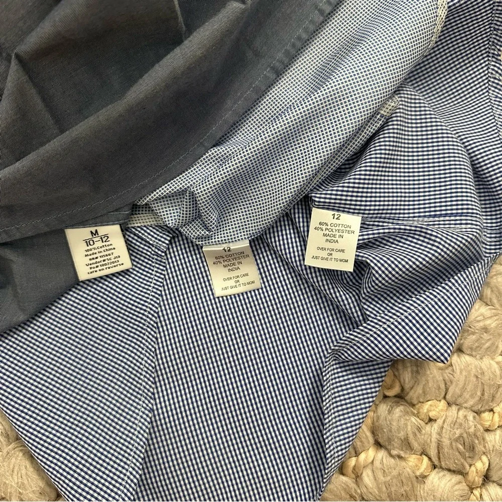 SALE‎ Isaac Mizrahi + more boys dress shirts bundle Blue Check  size 12